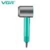 Профессиональный фен VGR V-440 GREEN 1400 Вт, фен для сушки и укладки волос с 3 насадками, 3 уровнями обдува и холодным воздухом