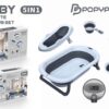 Детский набор для купания PopyPapa Baby 5-в-1 | Складная детская ванночка со стойкой | Сиденье для купания новорожденных
