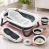 Детский набор для купания PopyPapa Baby 5-в-1 | Складная детская ванночка со стойкой | Сиденье для купания новорожденных