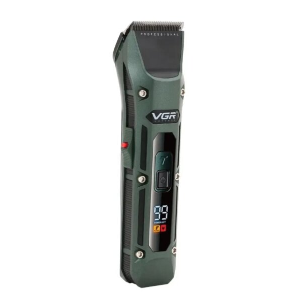 Аккумуляторная машинка для стрижки с 4 насадками, VGR V-696, Зеленый / Беспроводной мужской триммер для стрижки