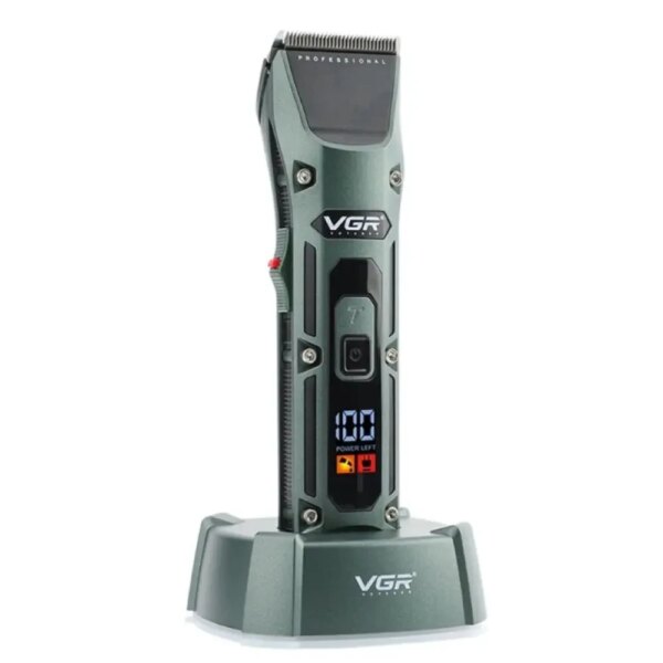 Аккумуляторная машинка для стрижки с 4 насадками, VGR V-696, Зеленый / Беспроводной мужской триммер для стрижки