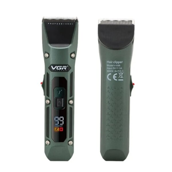 Аккумуляторная машинка для стрижки с 4 насадками, VGR V-696, Зеленый / Беспроводной мужской триммер для стрижки