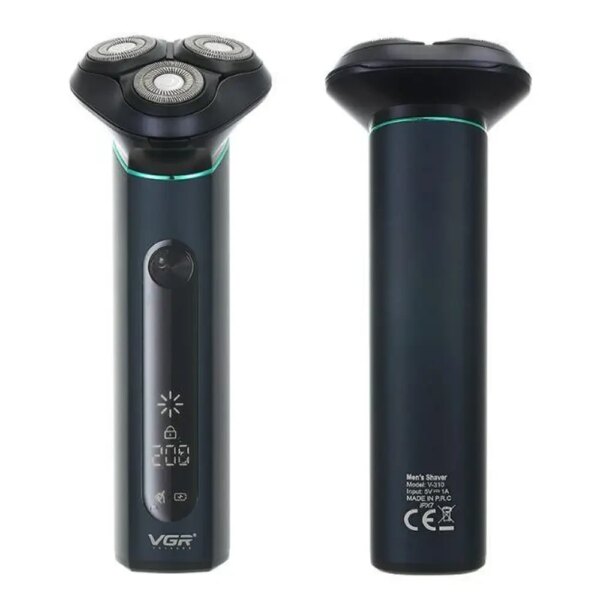 Аккумуляторная электробритва водонепроницаемая, от USB, VGR V-310, Черная / Беспроводная бритва электрическая