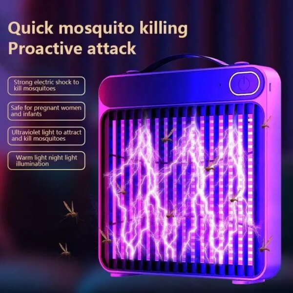 Электрический отпугиватель насекомых Mosquito Killing Lamp BG-010 /УФ-лампа от комаров 360° USB / Настенный уничтожитель насекомых