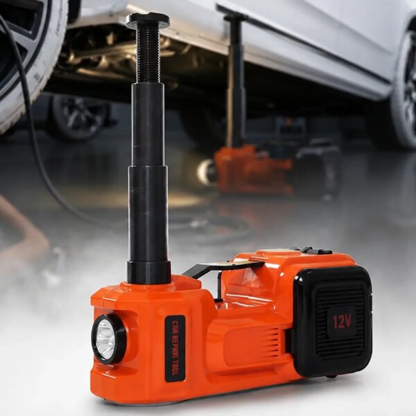 Набор 3в1 электродомкрат, компрессор и фонарь, 180W, 12V, 3.5т, ZSY01-X, Оранжевый / Электрический домкрат для авто