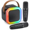 Караоке-система K12 с двумя микрофонами, Bluetooth, черная