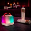 Караоке микрофон с колонкой LOSSO T7 Double беспроводной белый