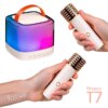 Караоке микрофон с колонкой LOSSO T7 Double беспроводной белый