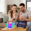 Портативная колонка-караоке + 2 микрофона, Bluetooth, USB, TF, AUX, T7, Розовый / Беспроводная колонка / Блютуз колонка