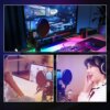 Конденсаторный микрофон с поп-фильтром и RGB подсветкой, от USB, Черный / Игровой микрофон для ПК / Микрофон для подкастов