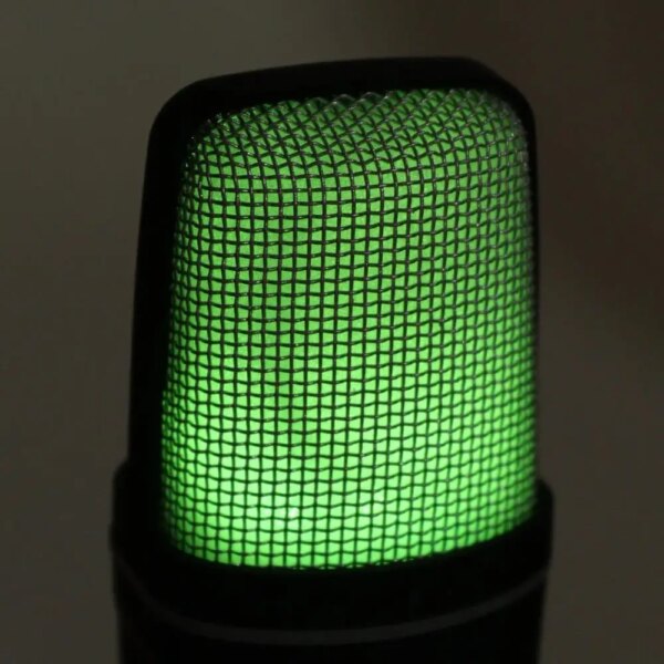 Конденсаторный микрофон с поп-фильтром и RGB подсветкой, от USB, Черный / Игровой микрофон для ПК / Микрофон для подкастов