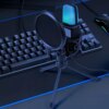Конденсаторный микрофон с поп-фильтром и RGB подсветкой, от USB, Черный / Игровой микрофон для ПК / Микрофон для подкастов