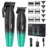 Набор для стрижки VGR V-640 GREEN 2 в 1, аккумуляторная машинка для волос и триммер с LED-дисплеем, USB-C зарядкой и насадками