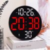 Цифровые настенные LED-часы SM-602 с будильником, пультом управления, датой, днем недели, температурой, влажностью