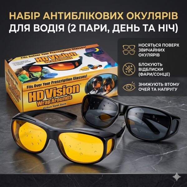 Очки антибликовые для водителя ночные и дневные DIAL VISION HD-2