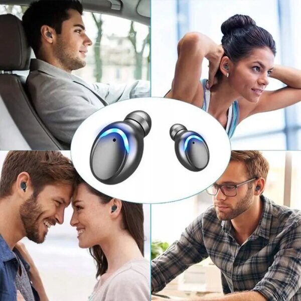 Наушники беспроводные F9 с Bluetooth и зарядным кейсом, Черные / Наушники вакуумные с дисплеем