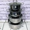 УЦЕНКА! Набор кастрюль из высокопрочной нержавеющей стали GRANT GR3558 (Плохая упаковка 3277)