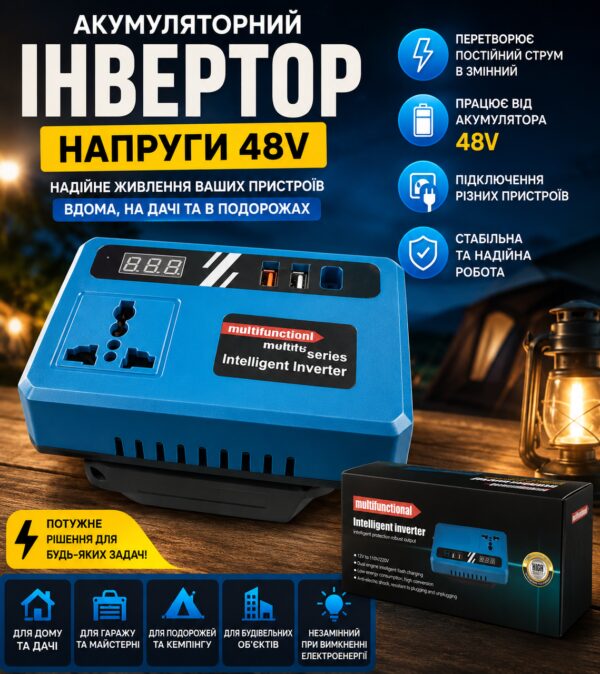 Аккумуляторный инвертор напряжения 1АКБ 48V