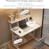 Компьютерный стол 1849 белый 60×60×80 см Стол для ноутбука, обучение и работы 1849 с полками для дома и офиса