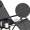 Садовое Кресло Шезлонг, до 120 кг, Складной Шезлонг для Дачи Zero Gravity XXL (с подстакаником), черный