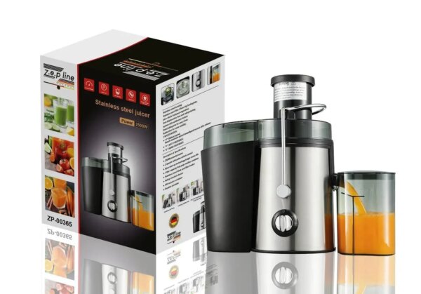 Соковыжималка Zepline ZP-00365 2500 Вт с отверстием 65 мм и контейнером для мякоти 1 л