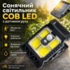 Фонарь-прищепка SSP-07/TS-21A-B / Светильник на солнечной панели, аккуммулятор, датчик движения / Водонепроницаемый светодиодный