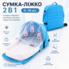 Переносная сумка-люлька Rudik для младенца с сеткой от насекомых, матрасиком и игрушками, синяя