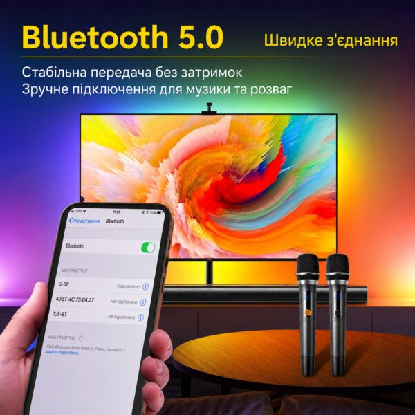 Саундбар Newsmy G68 160 Вт для телевизора с Bluetooth, HDMI, Dolby Digital, сабвуфером и поддержкой микрофона