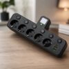 Сетевой фильтр 5 розеток + USB/адаптер на 5 розеток + USB с индивидуальными кнопками и LED-подсветкой Черный