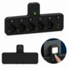 Сетевой фильтр 5 розеток + USB/адаптер на 5 розеток + USB с индивидуальными кнопками и LED-подсветкой Черный