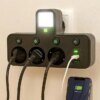 Розетка адаптер зарядное устройство удлинитель AND 5378, сетевой фильтр с 3 розетками USB и Type-C, Черный