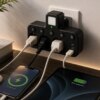Розетка адаптер зарядное устройство удлинитель AND 5378, сетевой фильтр с 3 розетками USB и Type-C, Черный