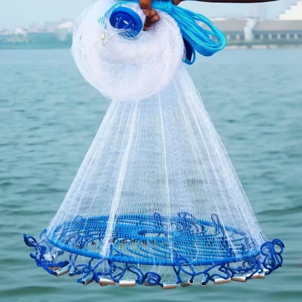 Рыболовная сеть для ловли рыбы FISH NET 0240 2,5 м кольцо 45 см удобная и компактная модель
