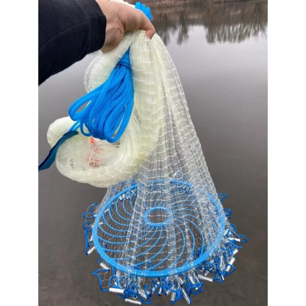 Рыболовная сеть для ловли рыбы FISH NET 0240 2,5 м кольцо 45 см удобная и компактная модель