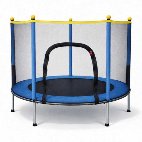 Детский батут Fitonix 140 см с защитной сеткой и 6 опорными ножками, синий