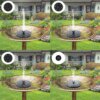 Плавающий садовый фонтан с солнечной панелью и различными насадками Solar Fountain Черный