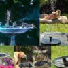 Плавающий садовый фонтан с солнечной панелью и различными насадками Solar Fountain Черный