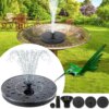 Плавающий садовый фонтан с солнечной панелью и различными насадками Solar Fountain Черный