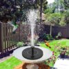 Плавающий садовый фонтан с солнечной панелью и различными насадками Solar Fountain Черный