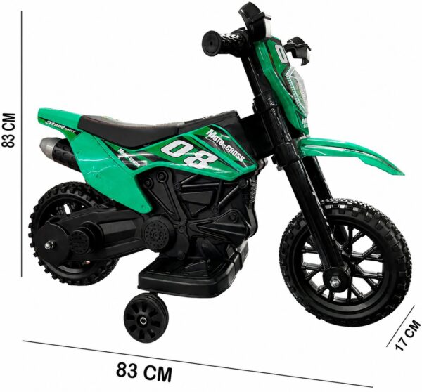 Электромотоцикл для детей Cool Mountain 26X-130 / Детский электро мотоцикл с LED-подсветкой и музыкой Зеленый