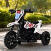 Электромотоцикл для детей Cool Mountain 26X-130 / Детский электро мотоцикл с LED-подсветкой и музыкой Белый
