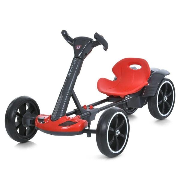 Детский складной электромобиль Go-Kart с аккумулятором и пультом электрокар Красный