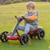 Детский складной электромобиль Go-Kart с аккумулятором и пультом электрокар Красный
