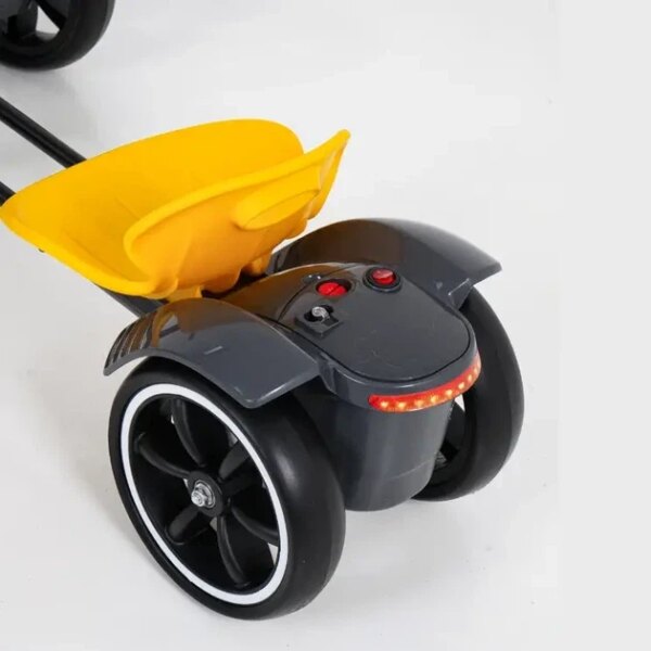 Детский складной электромобиль Go-Kart с аккумулятором и пультом электрокар Желтый