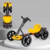 Детский складной электромобиль Go-Kart с аккумулятором и пультом электрокар Желтый