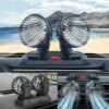 Автомобильный двойной вентилятор Vehicle Fan X666 от прикуривателя с двумя поворотными головками