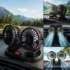 Автомобильный двойной вентилятор Vehicle Fan X666 от прикуривателя с двумя поворотными головками