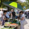 Зонт от солнца 2.2м / Зонт с наклоном для пляжа и рыбалки / Зонт садовый