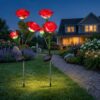 Садовый светильник 2шт «Красная Роза» на солнечной батарее с LED-подсветкой