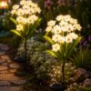 Садовый светильник «Цветы Белые» на солнечной батарее с LED подсветкой 26X-105 набор 2 шт